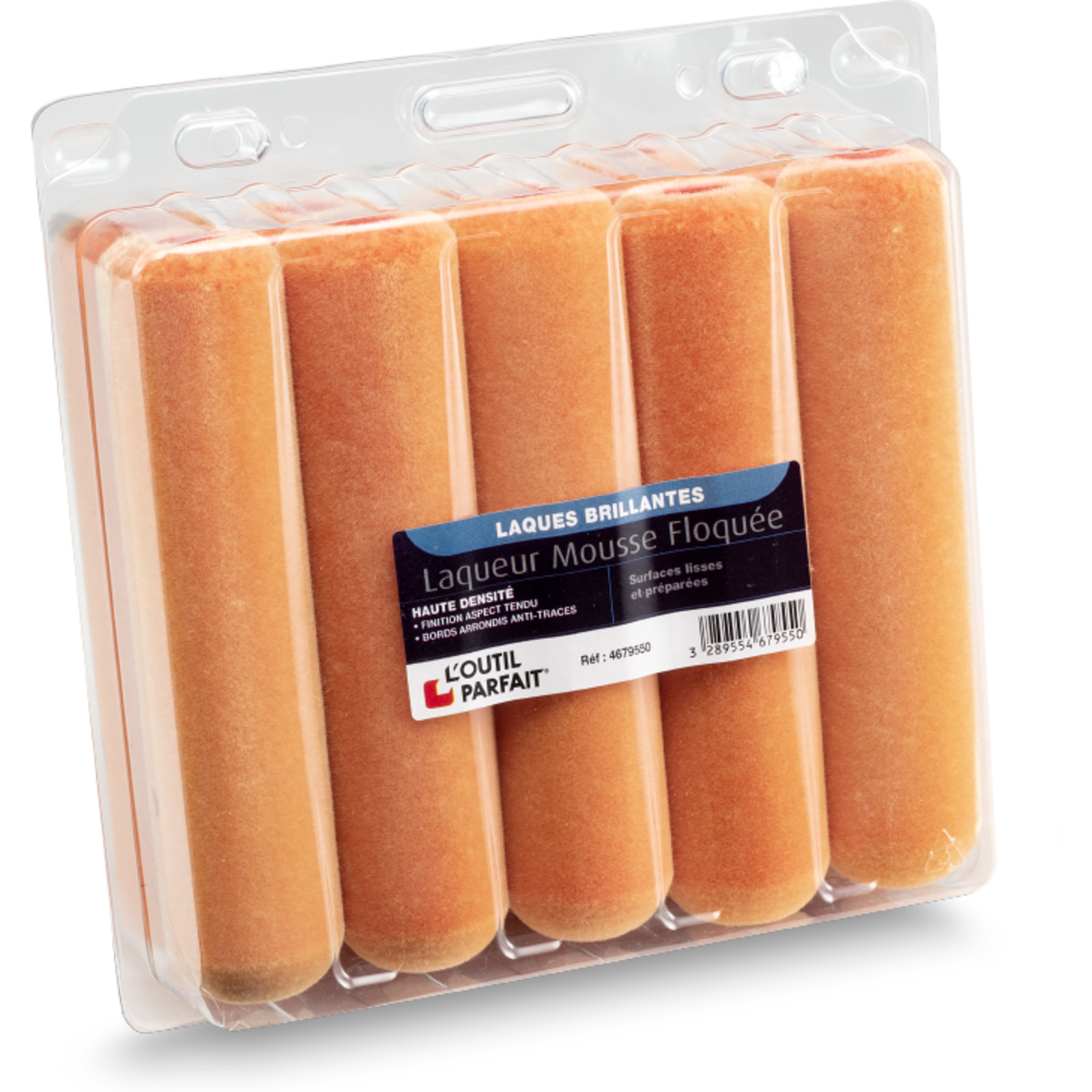 Manchon laqueur mousse floquée 2 bords arrondis Taille 150 mm Boîte de 10 L'OUTIL PARFAIT - 4679550