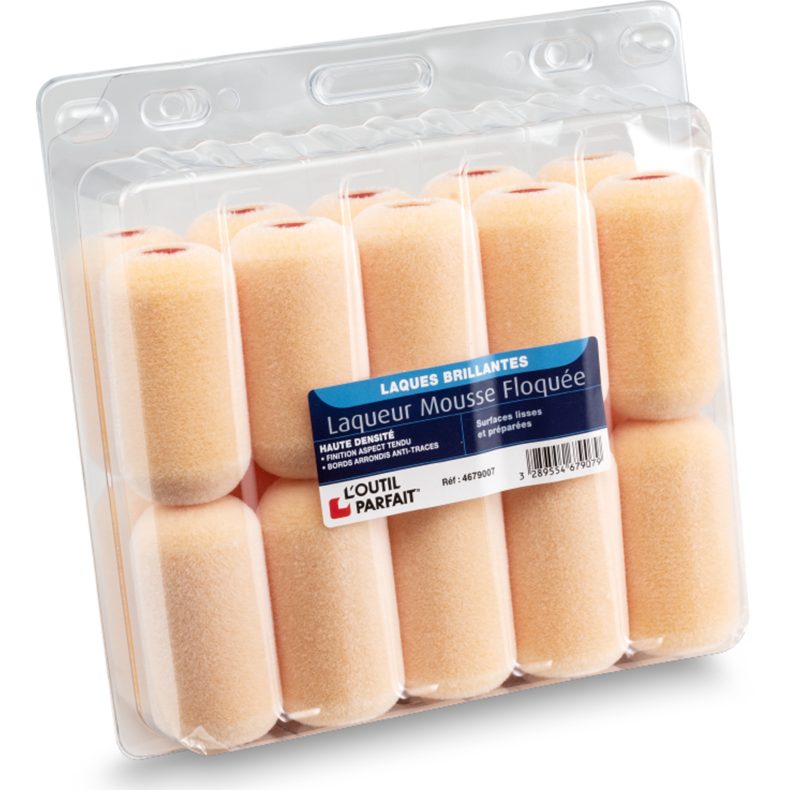 Manchon laqueur mousse floquée 2 bords arrondis Taille 150 mm Boîte de 10 L'OUTIL PARFAIT - 4679550