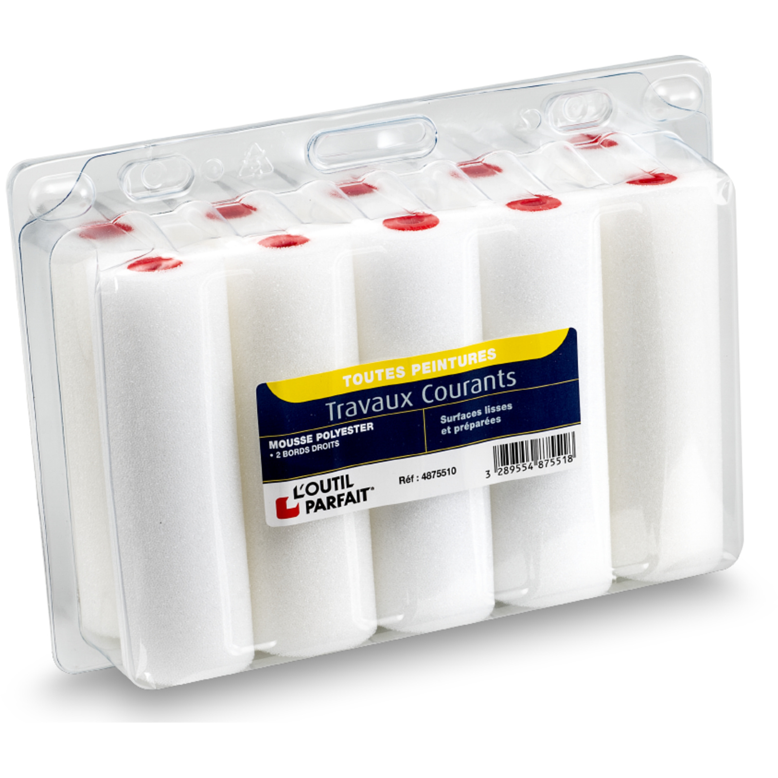 Manchon Mousse Travaux courants 2 Bords droits Taille 50 mm Boîte de 20 L'OUTIL PARFAIT - 4875005