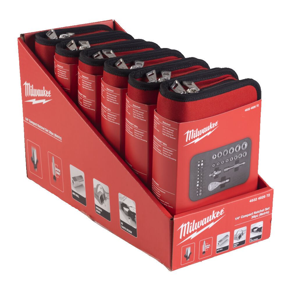 COFFRET CLIQUET ET DOUILLES COMPACT 1/4 MILWAUKEE - 4932492672