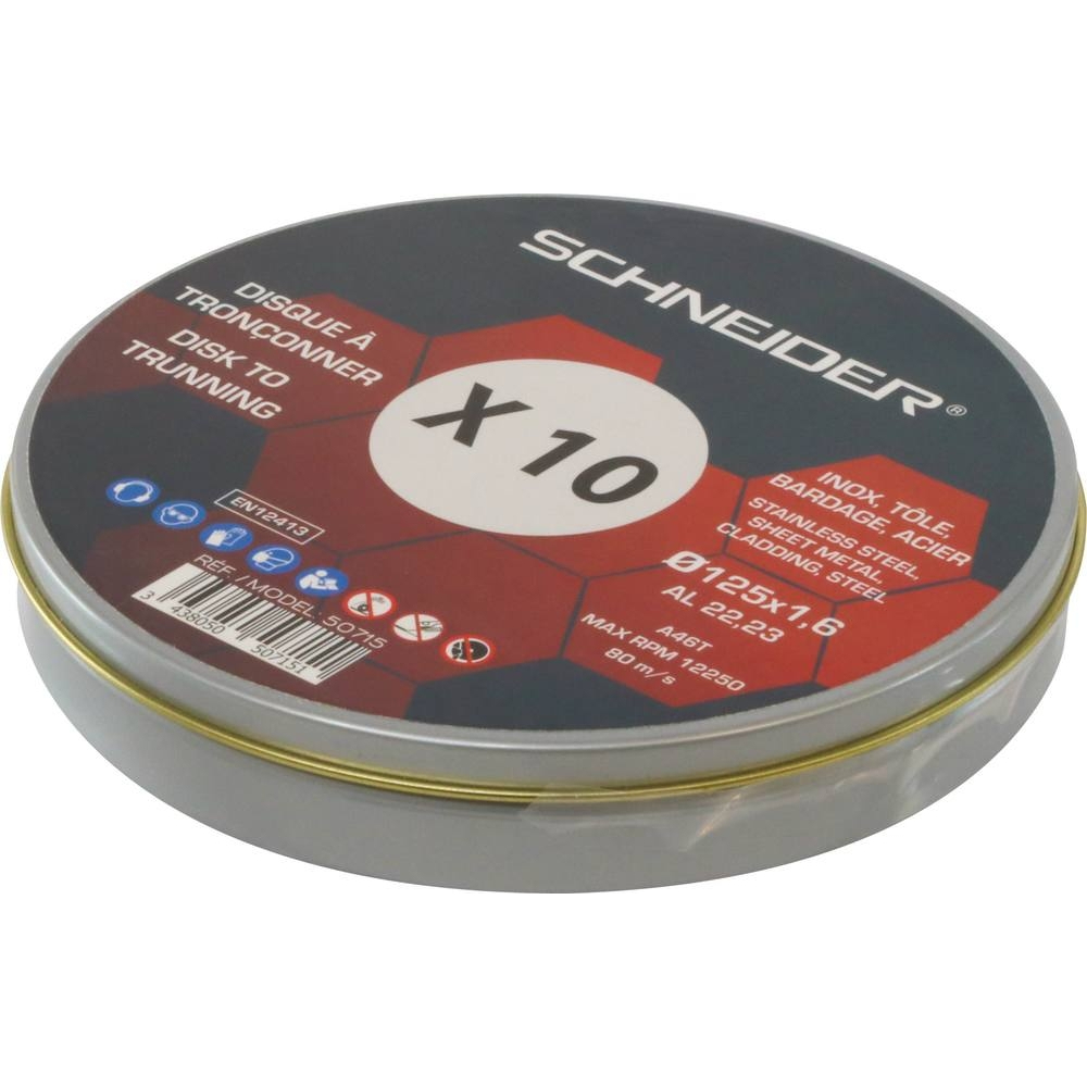 Disque à tronçonner acier/inox 125x1,6x22 - boîte de 10 pcs SCHNEIDER ELECTRO - 50715