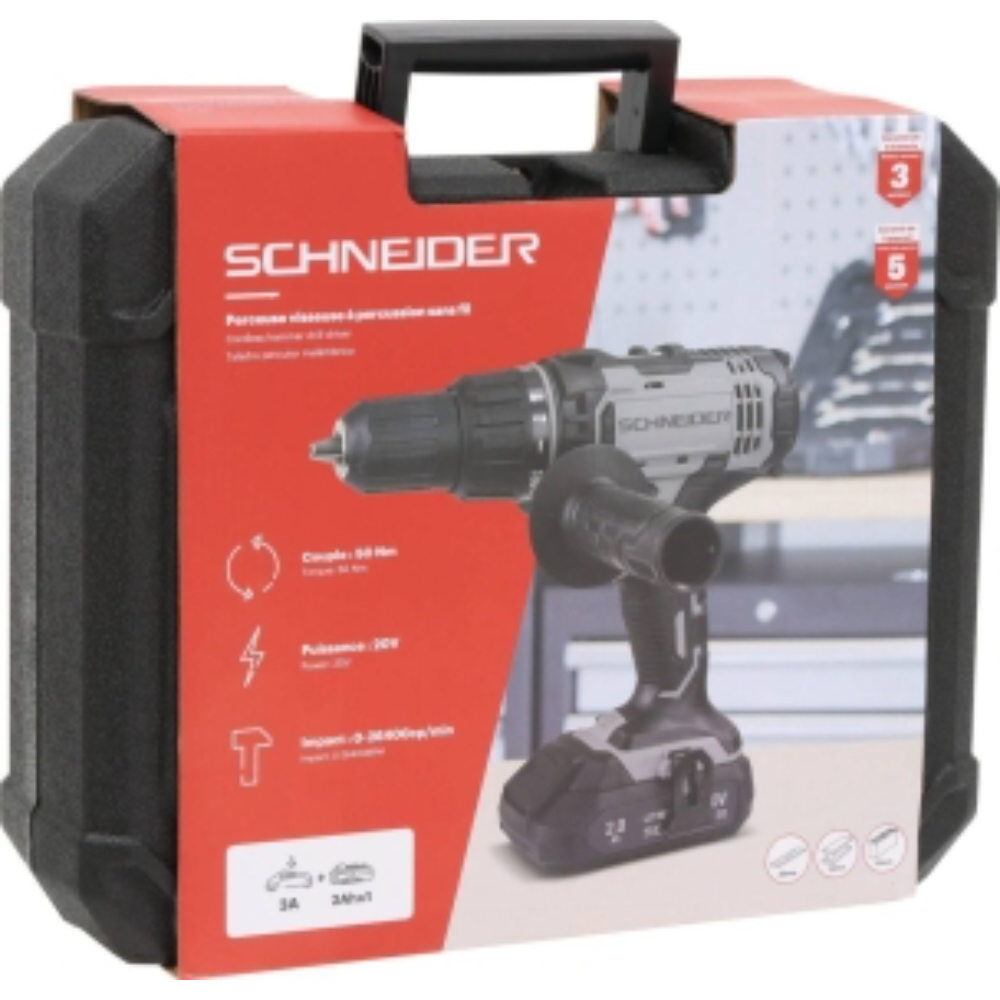 PERCEUSE/VISSEUSE 20V 50NM PERCU + POIGNEE + 1 BAT 2AH + 1 CHARG 3A - SCHNEIDER ELECTRO - 50817