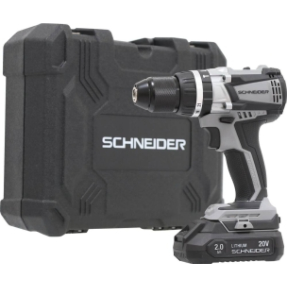 Perceuse visseuse à percussion brushless 20V 60Nm 1 batterie 2Ah Li-ion - mallette SCHNEIDER ELECTRO - 50825