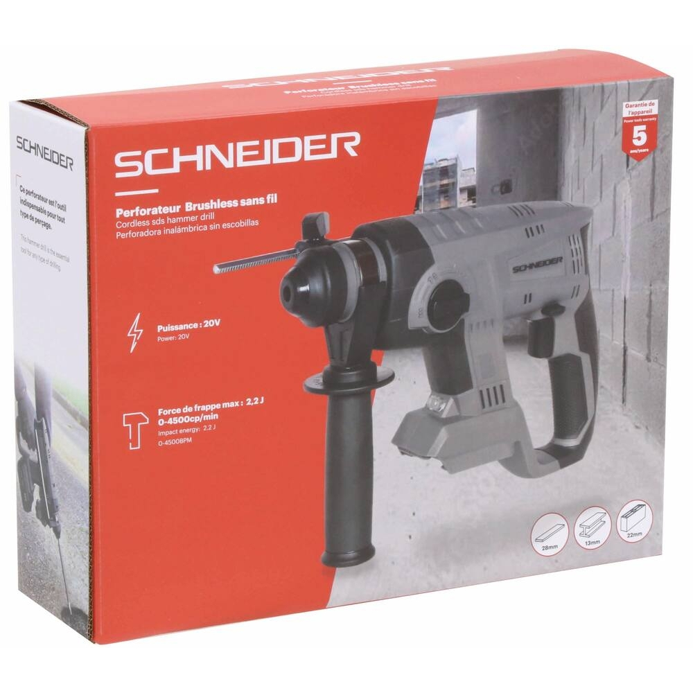 PERFORATEUR SDS 20V 2.2J SANS BATTERIE ET CHARGEUR - SCHNEIDER ELECTRO - 50838