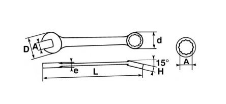 CLE MIXTE DE 32MM SAM OUTILLAGE - 50N-32