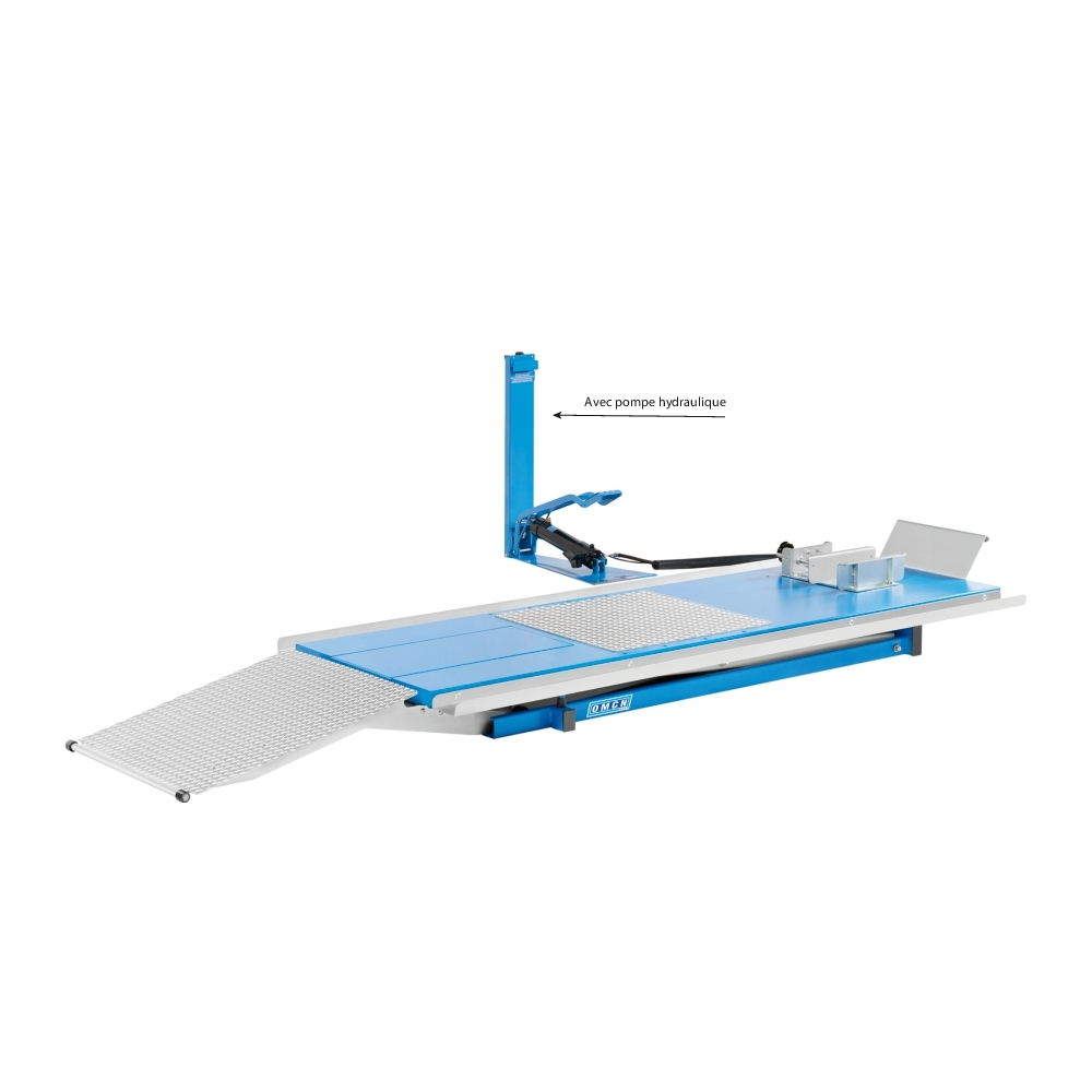 ELEVATEUR POUR MOTOS AVEC POMPE HYDRAULIQUE MANUELLE AU PIED - OMCN - 52675
