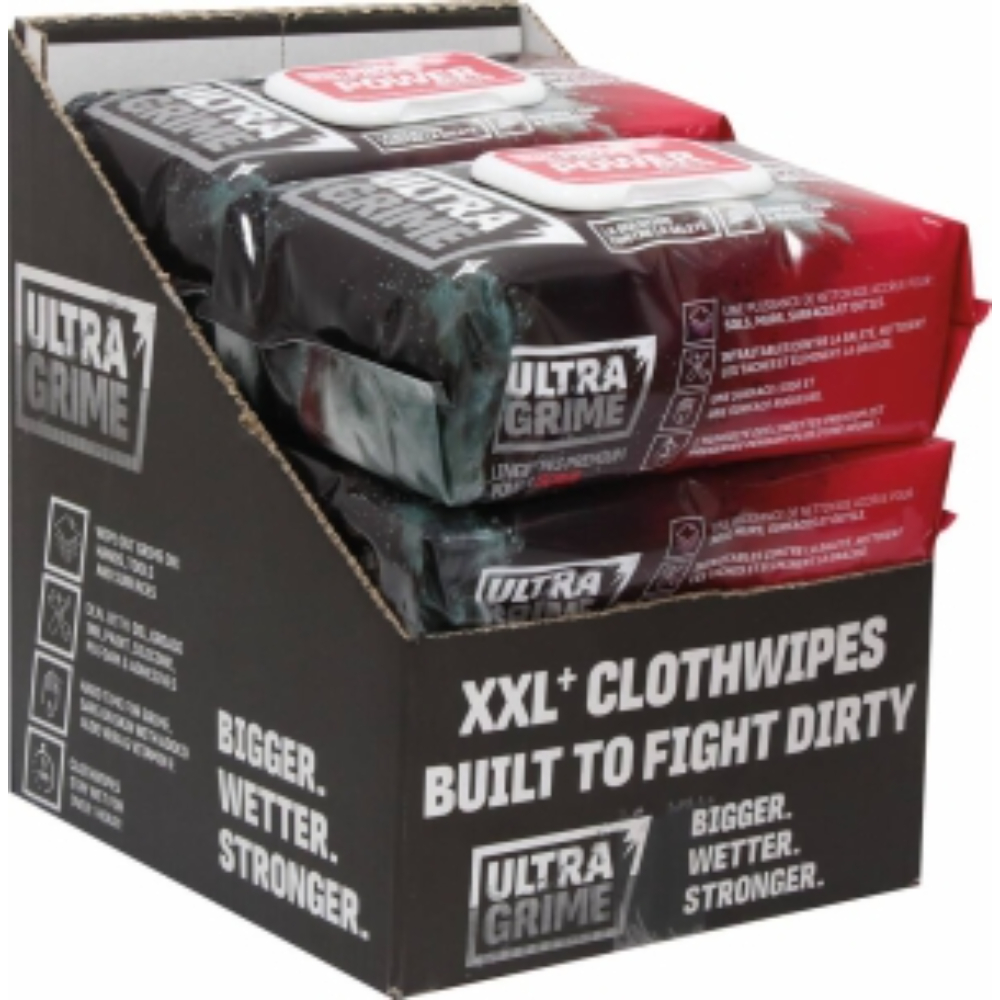 Boîte de 80 lingettes XXL ultra résistante PRO POWER SCRUB-format 38x25cm ULTRA GRIME - 57560