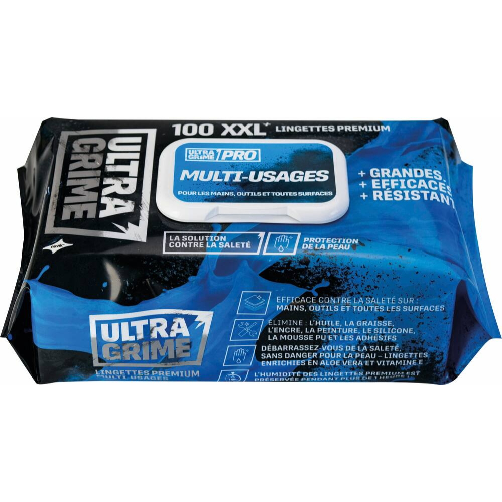 BOITE DE 100 LINGETTES PRO MULTI-USAGE - FORMAT 38X25CM - ULTRA GRIME - 57565