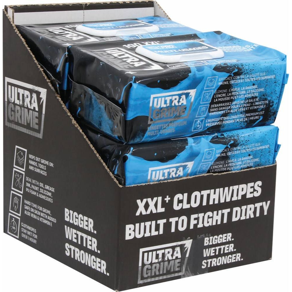 Boîte de 100 lingettes PRO MULTI-USAGE - format 38x25cm ULTRA GRIME - 57565
