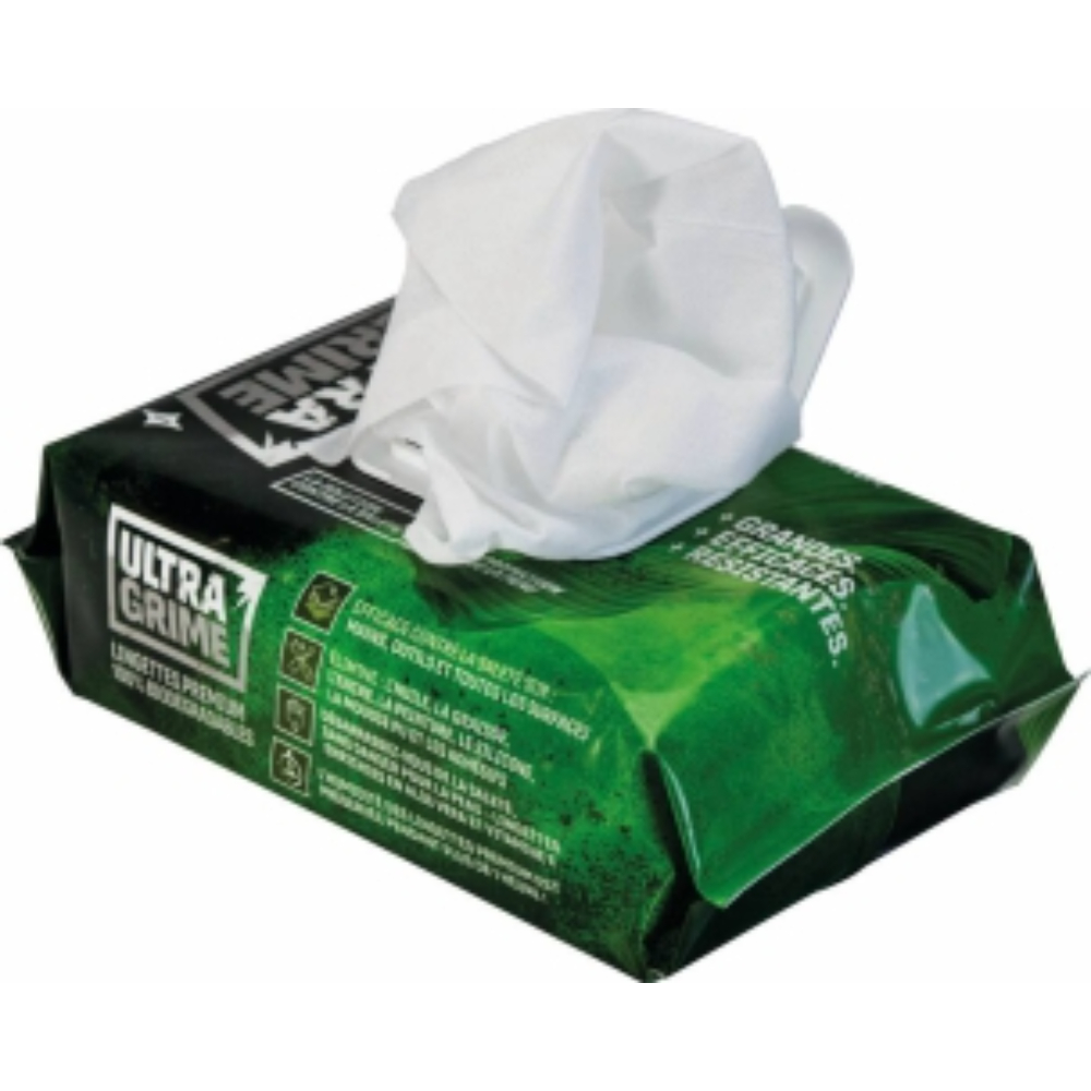 BOITE DE 100 LINGETTES PRO MULTI-USAGE BIO - FORMAT 38X25CM - ULTRA GRIME - 57570