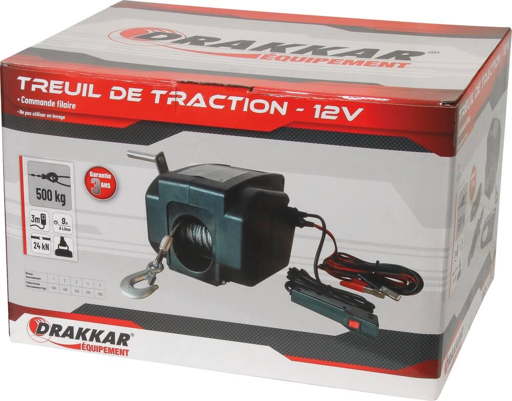 Treuil de traction électrique 12V 500kg - 15252
