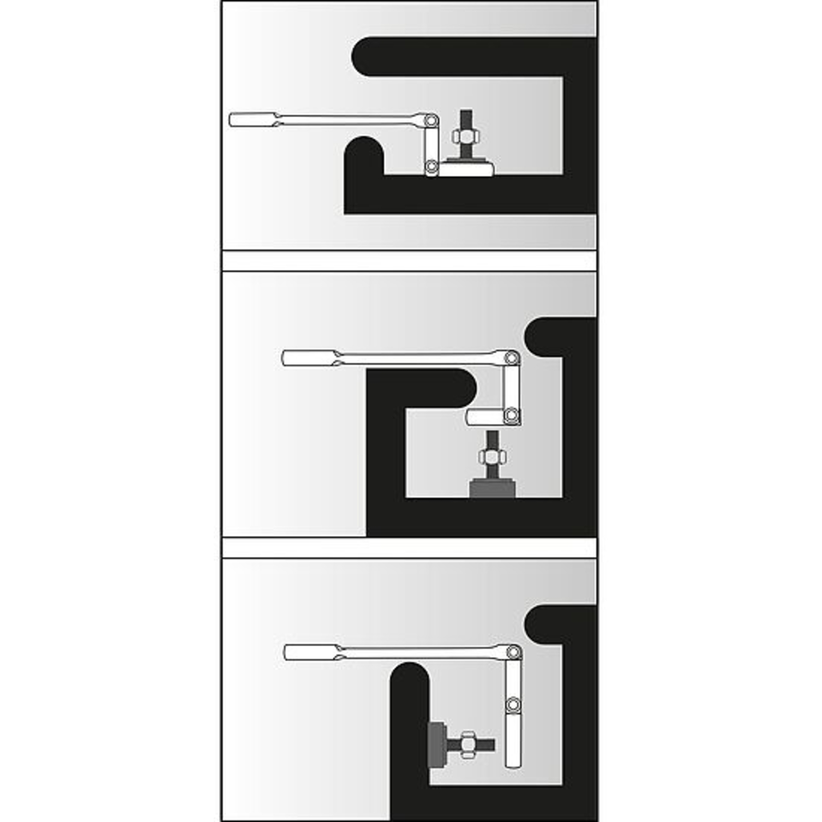 Jeu de clés mixtes à cliquet à double articulation V6752-12  VIGOR - V6752/12