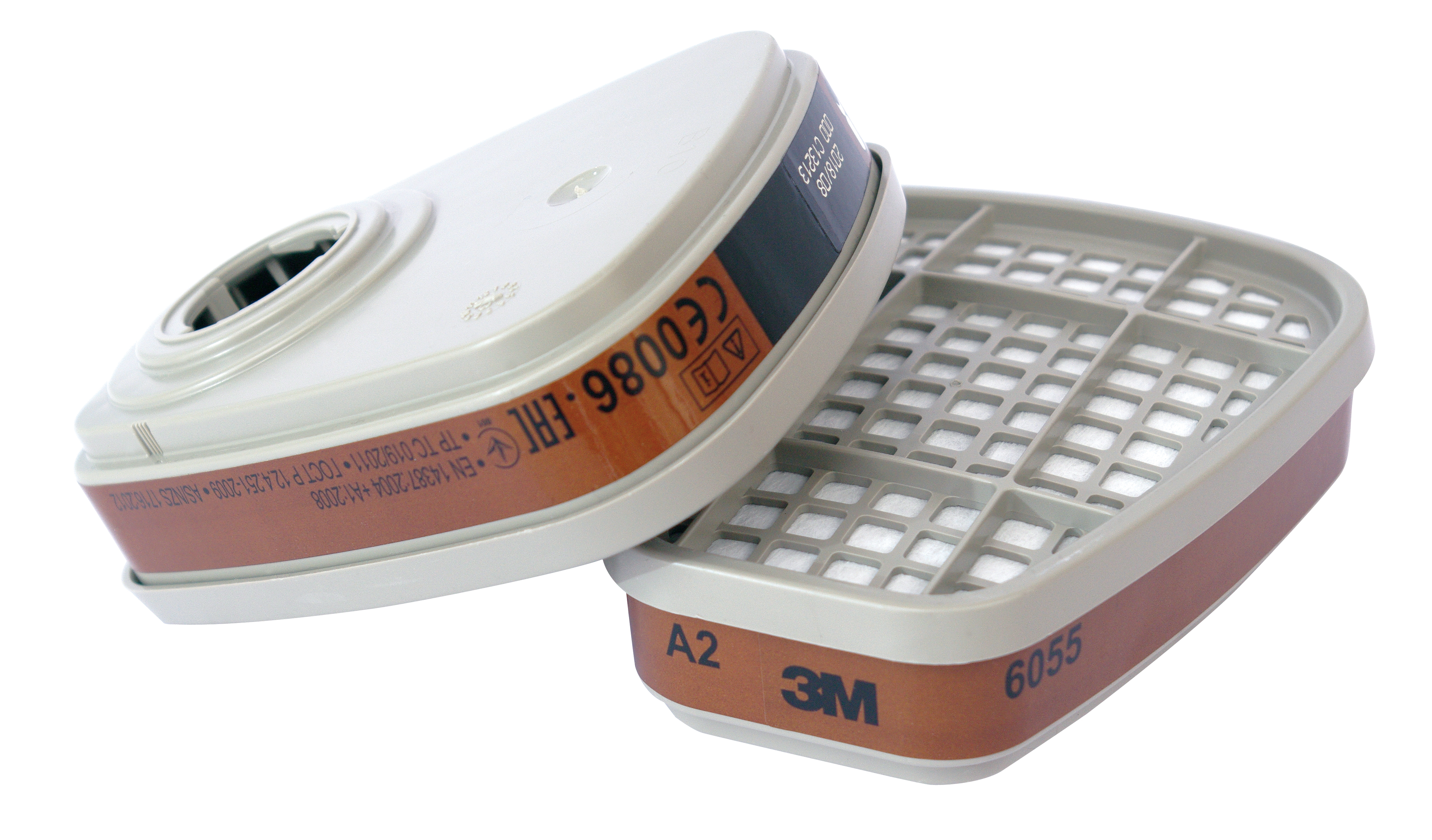 Filtres ANTI-GAZ A2 6055 pour demi masque - 4 paires - 3M - 6055N04 00