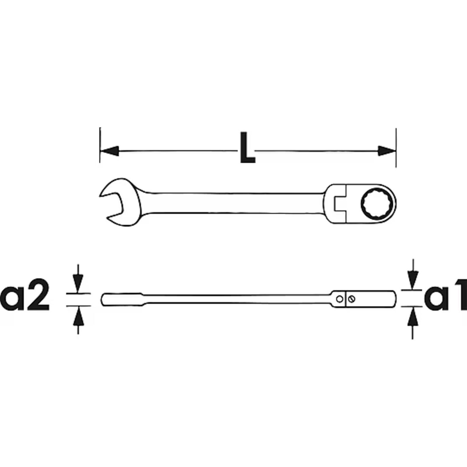 Clé mixte à cliquet articulée  VIGOR - V2805