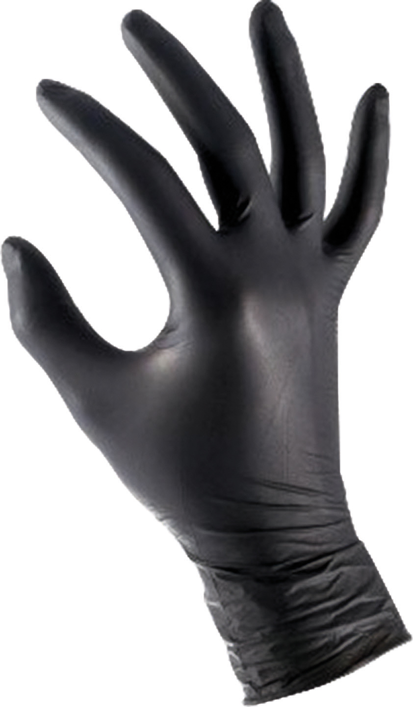 Gants jetables ambidextres nitrile 240mm 0,09mm noir T8 - Boîte de 100 pcs MERCATOR - 65034