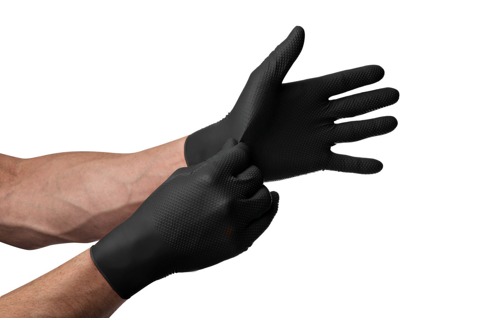 Gants jetables ambidextres nitrile 240mm 0,18mm noir T8 - Boîte de 50 pcs MERCATOR - 65152