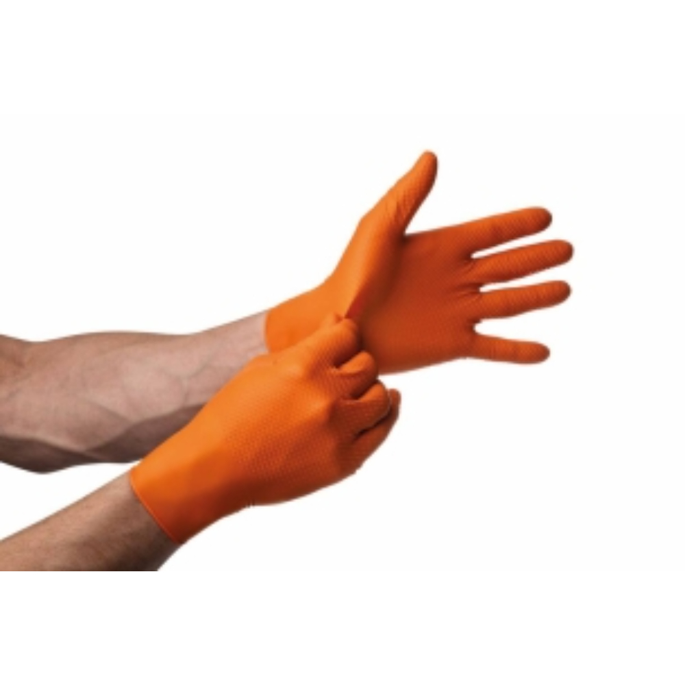 BOITE DE 50 GANTS NITRILE MERCATOR ORANGE - TAILLE S - MERCATOR - 65157