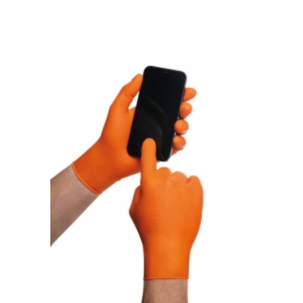 BOITE DE 50 GANTS NITRILE MERCATOR ORANGE - TAILLE S - MERCATOR - 65157