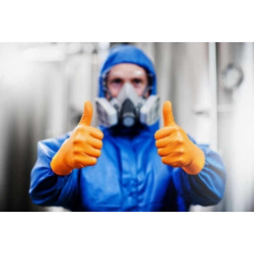 BOITE DE 100 GANTS NITRILE MERCATOR ORANGE - ONE BY ONE - L - MERCATOR - 65164