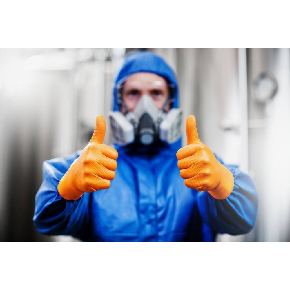 BOITE DE 100 GANTS NITRILE MERCATOR ORANGE - ONE BY ONE - XL - MERCATOR - 65165