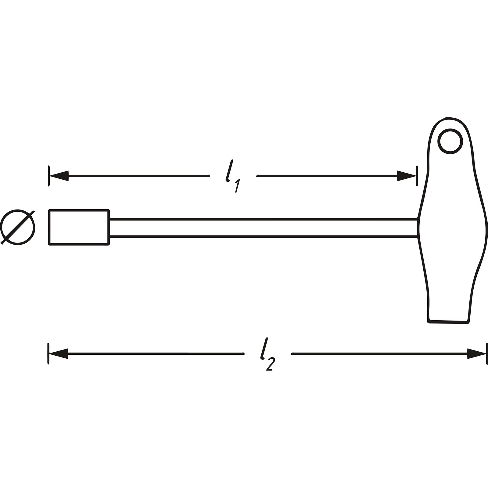 Douille manche en T bimatière 10 mm profil 6 pans exécution courte HAZET - 428-10