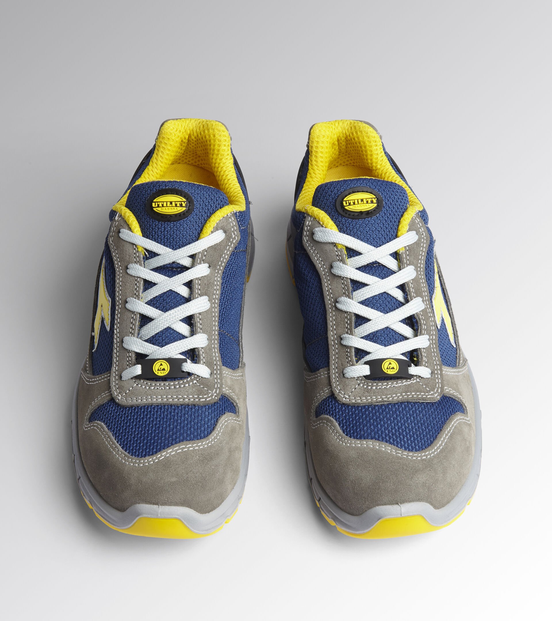 CHAUSSURE DE SECURITE BASSE DIADORA LOW RUN II TEXTILE S3 ESD SRC GRIS CHATEAU/BLEU ENSEIGNE - 175305 C4906