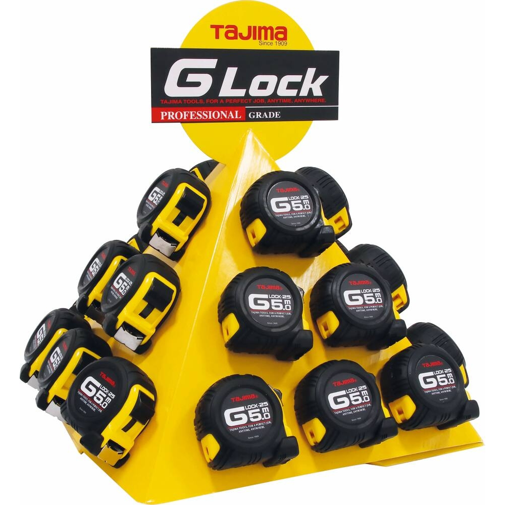 Mètre mesure à ruban 5m 25mm G Lock jaune - TAJIMA - 70781