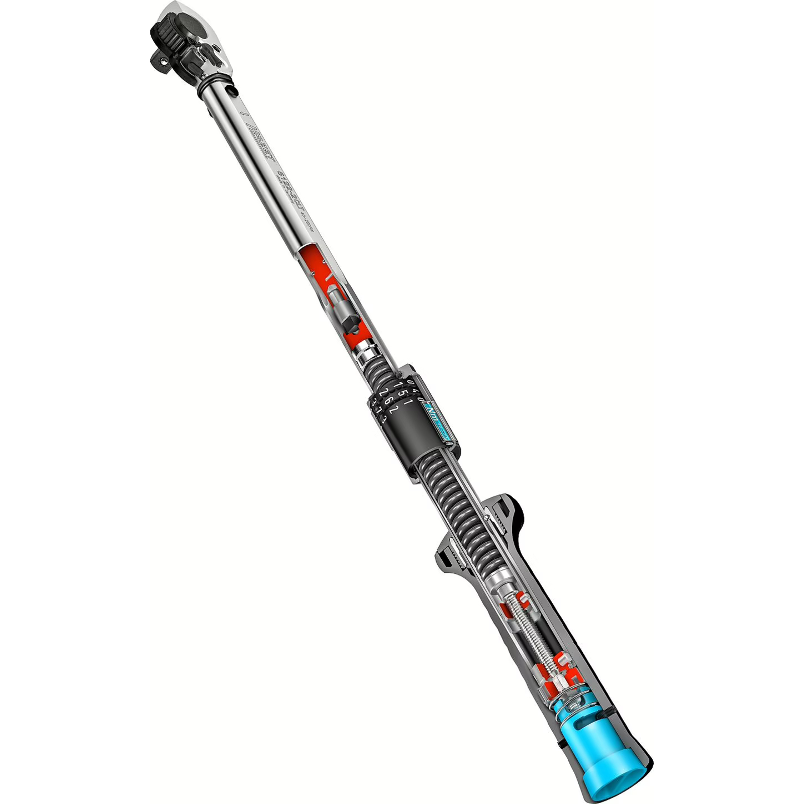 Clé dynamométrique 20-120 Nm carré massif 435 mm précision 4% HAZET - 5121-2CLT