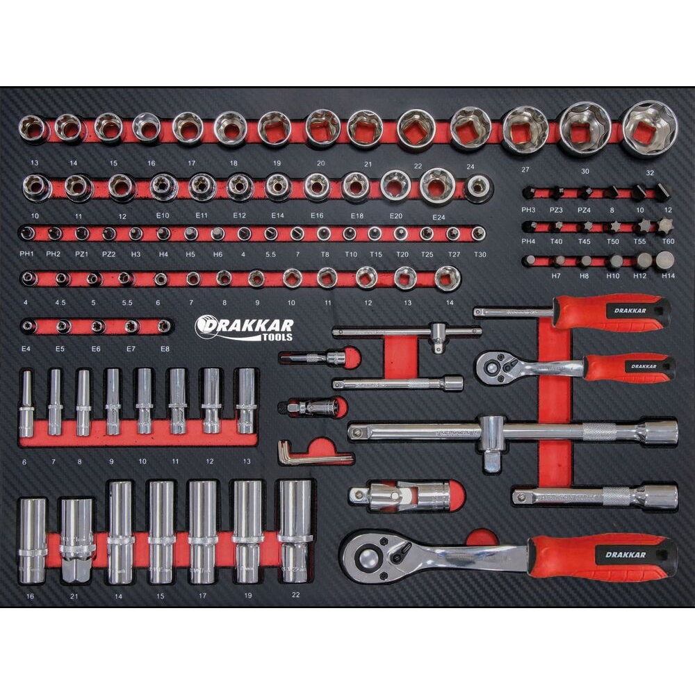 Mobilier d'atelier 4 éléments hêtre servante - 176 outils DRAKKAR EQUIPEMENT - 72588