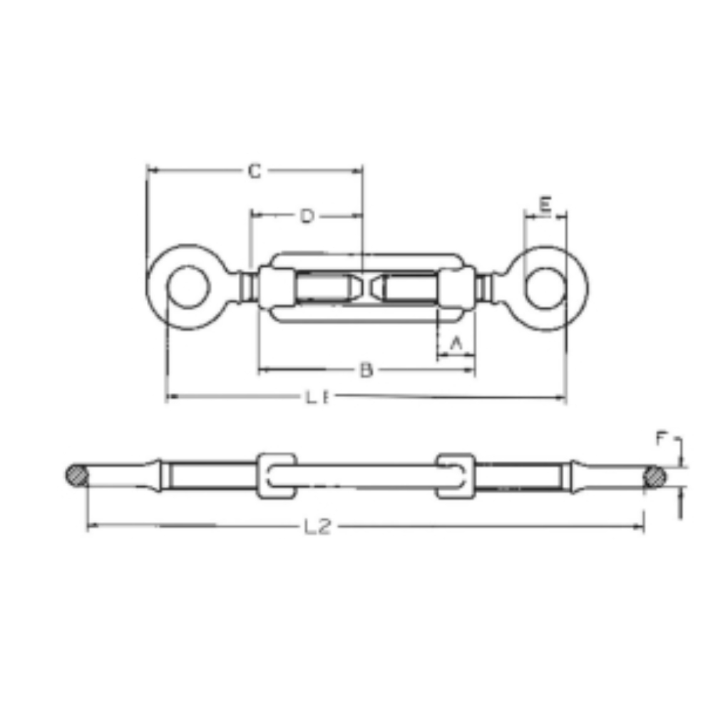 TENDEUR A 2 ANNEAUX M12 - Neutre - 75422
