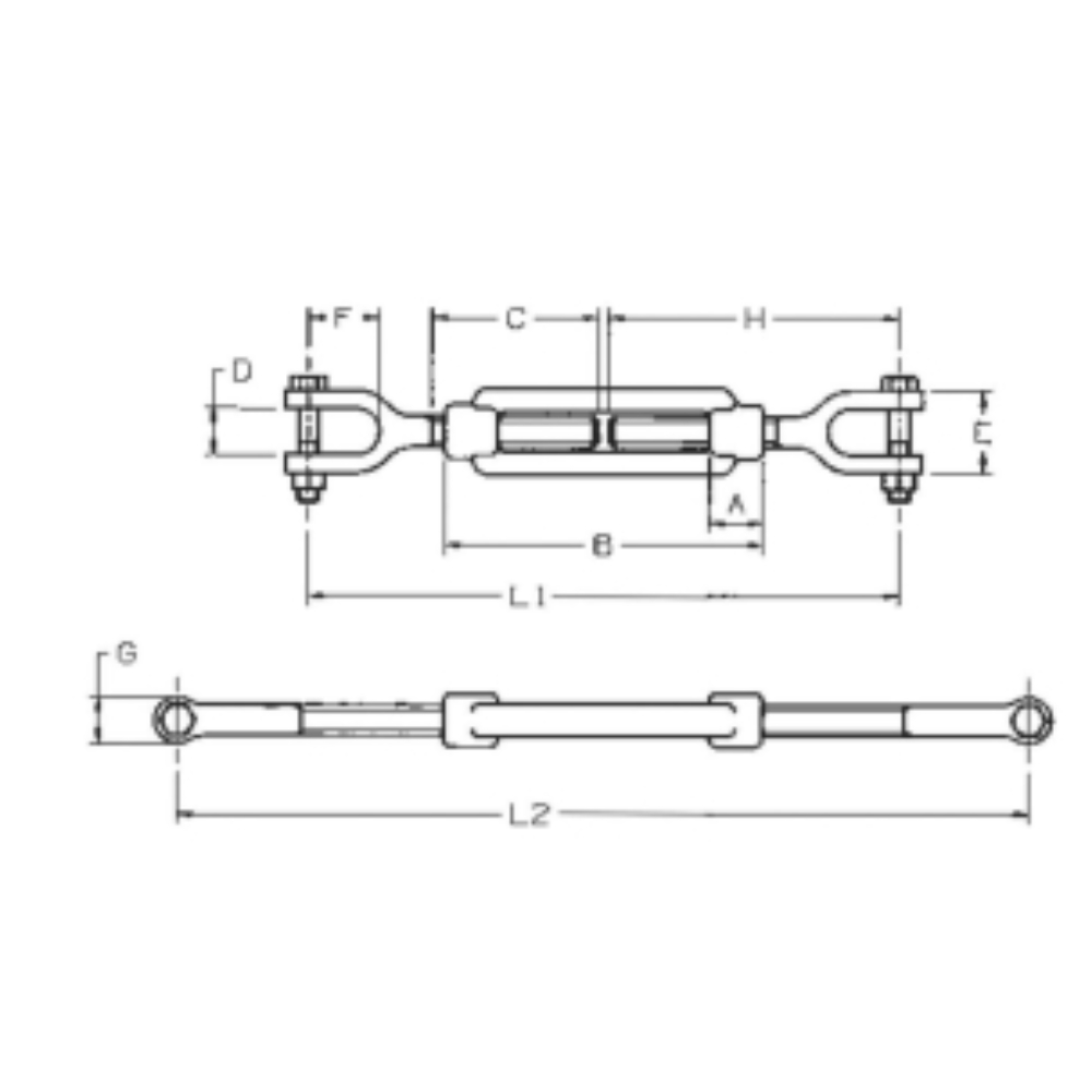 TENDEUR A DEUX CHAPES M18 - Neutre - 75489