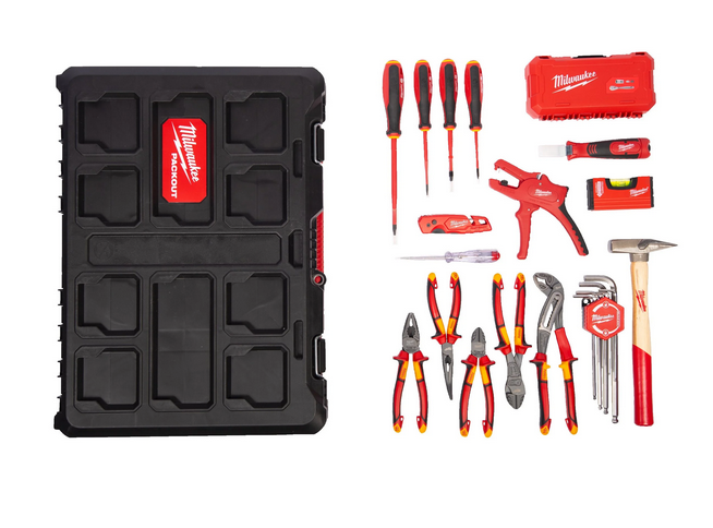 SET PACKOUT ELECTRICIEN 62 PIECES MILWAUKEE - 4932499466
