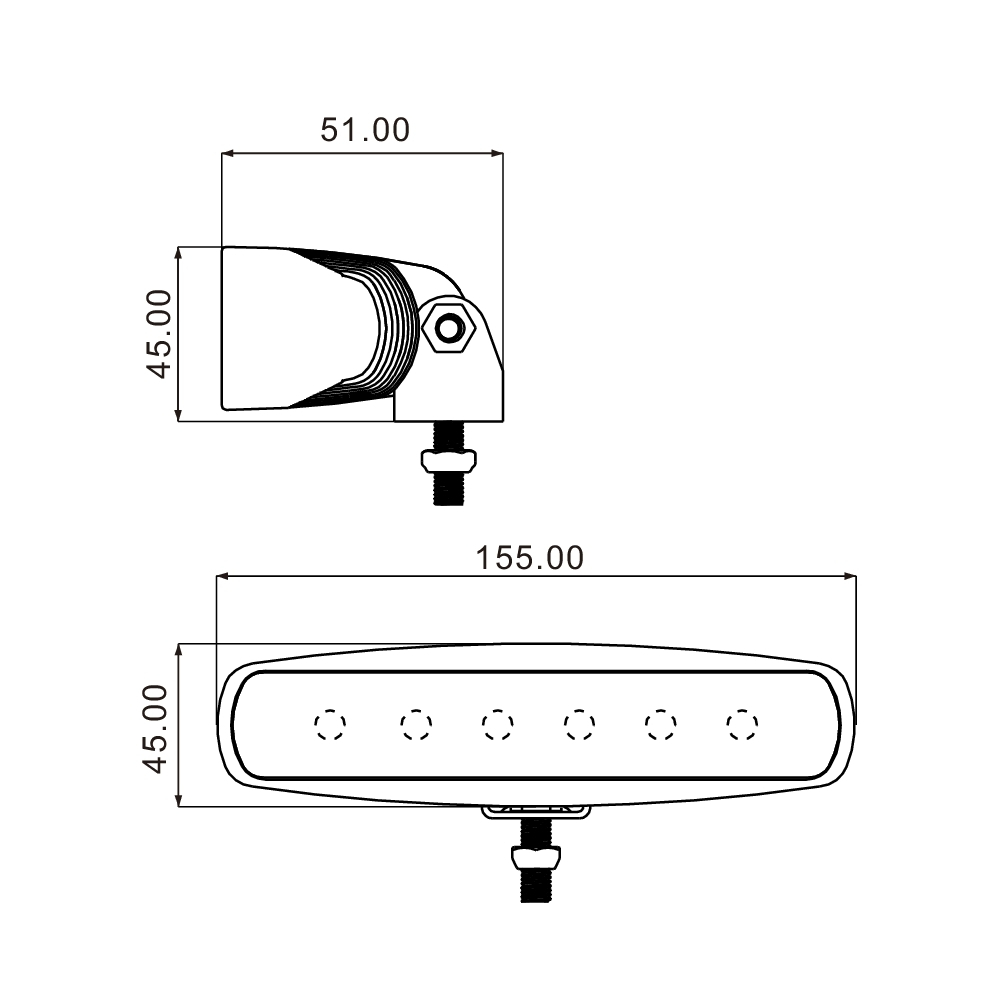 PHARE DE TRAVAIL FAISCEAU LARGE 6 LEDS 18W - SODIFLASH - 79707