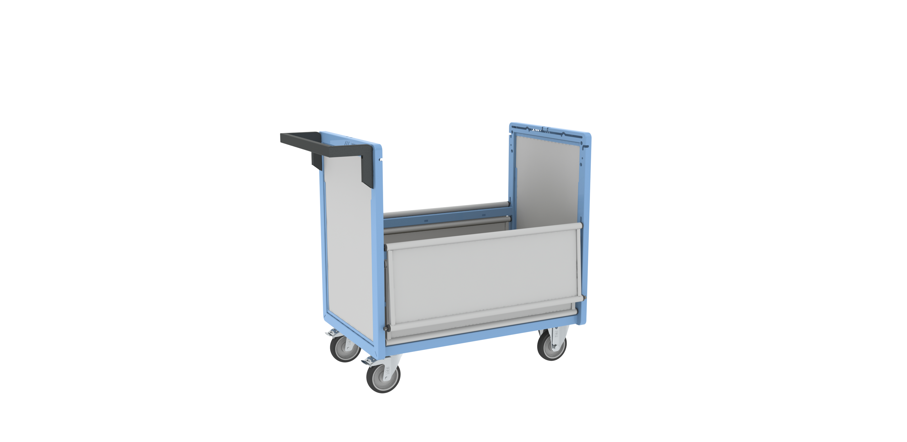 Chariot conteneur plaque alvéolaire sans toit 850x500 mm 250 kg - FIMM - 800726112