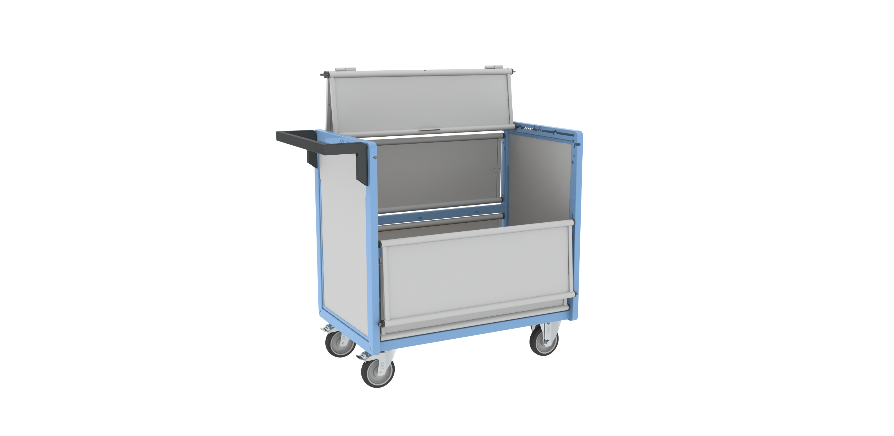 Chariot conteneur plaque alvéolaire avec toit 850x500 mm 250 kg - FIMM - 800726114