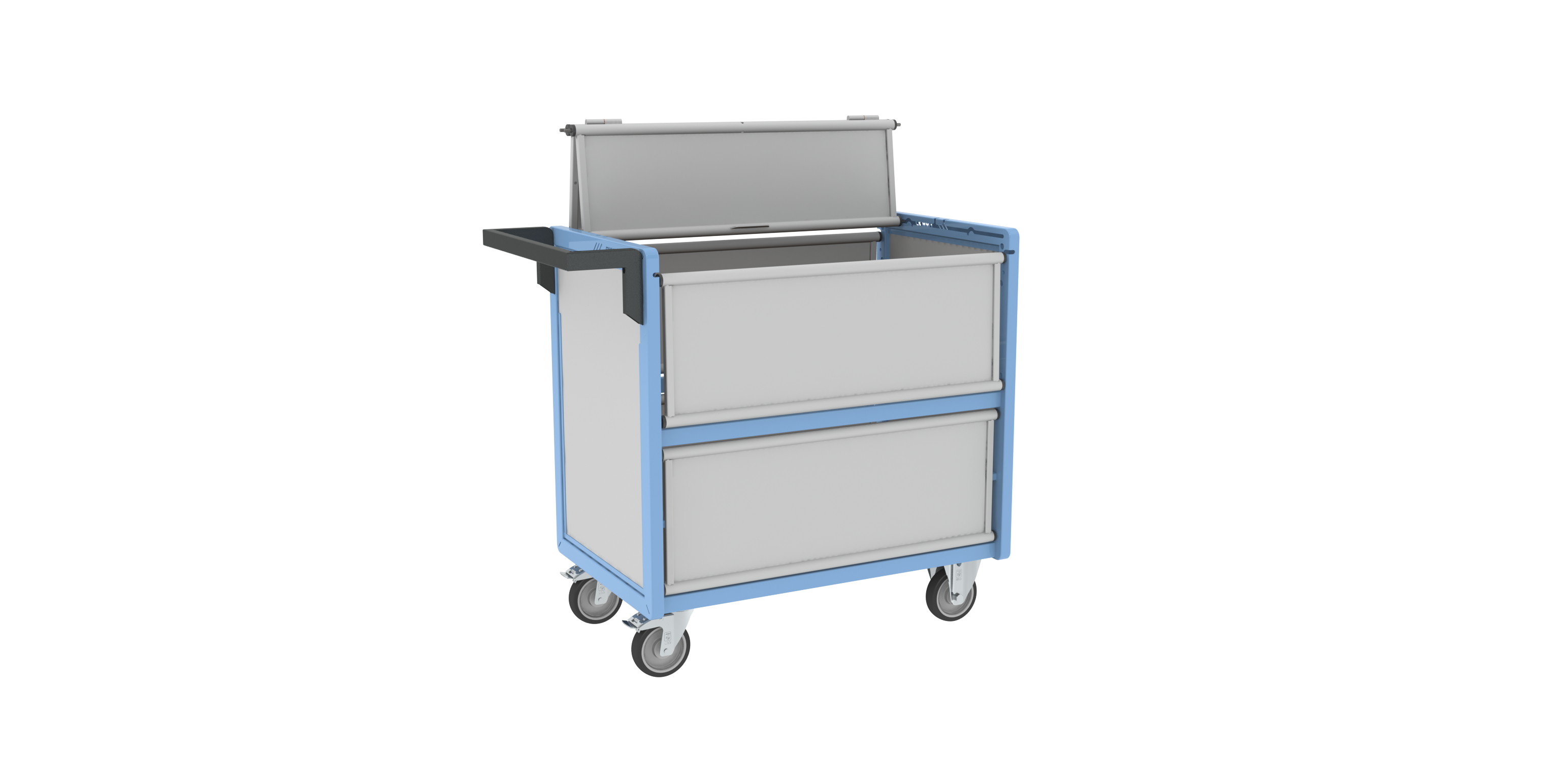 Chariot conteneur plaque alvéolaire avec toit 850x500 mm 250 kg - FIMM - 800726114