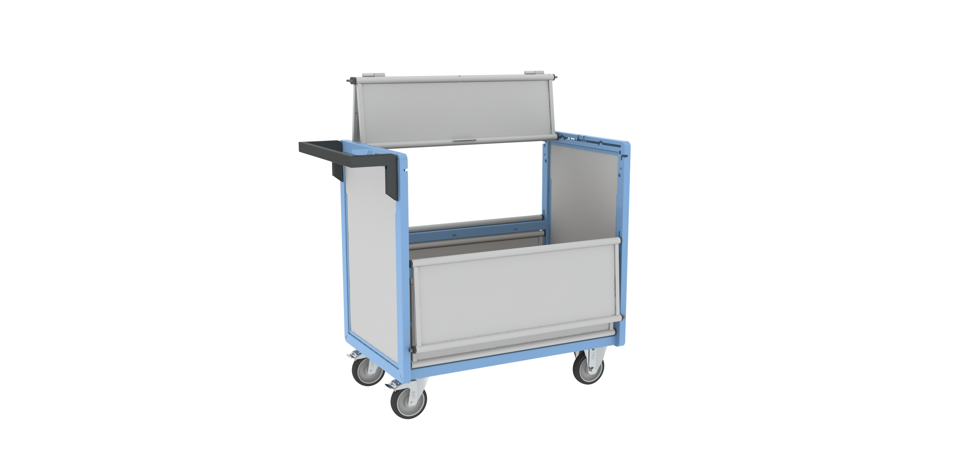 Chariot conteneur plaque alvéolaire avec toit 850x500 mm 250 kg - FIMM - 800726114