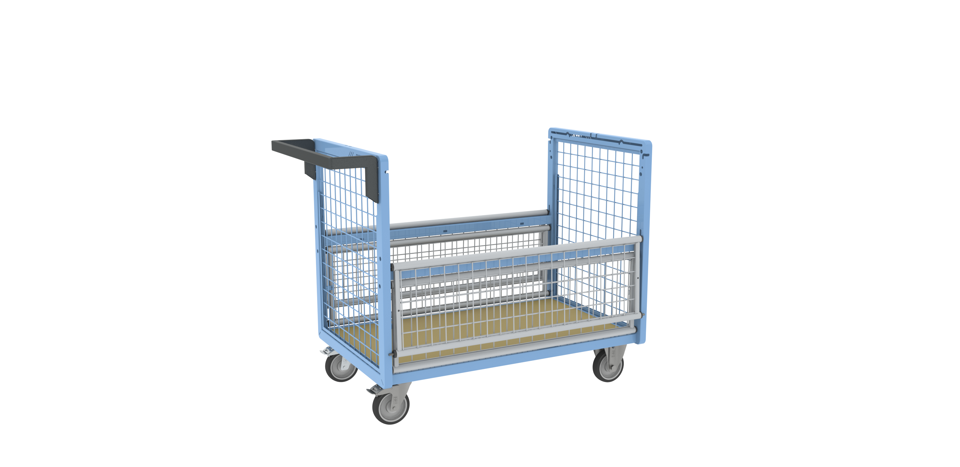 Chariot conteneur grillagé sans toit 1000x600 mm 250 kg - FIMM - 800726121