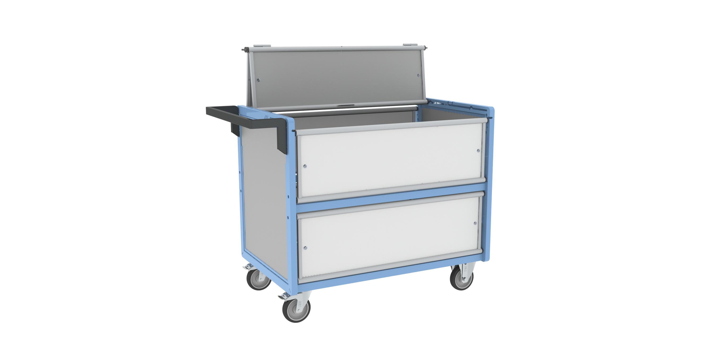 Chariot conteneur plaque alvéolaire avec toit 1000x600 mm 250 kg - FIMM - 800726124