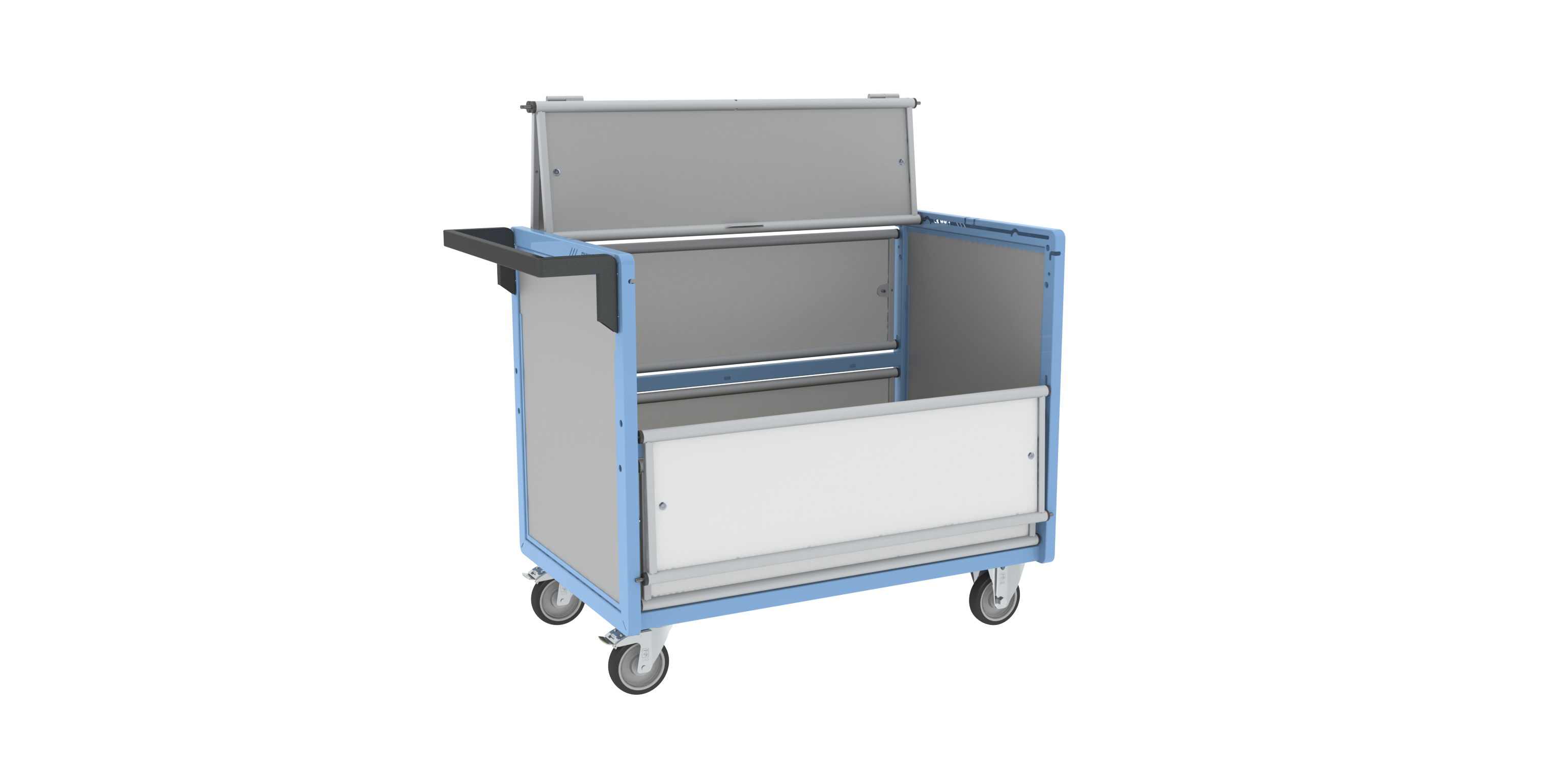 Chariot conteneur plaque alvéolaire avec toit 1000x600 mm 250 kg - FIMM - 800726124