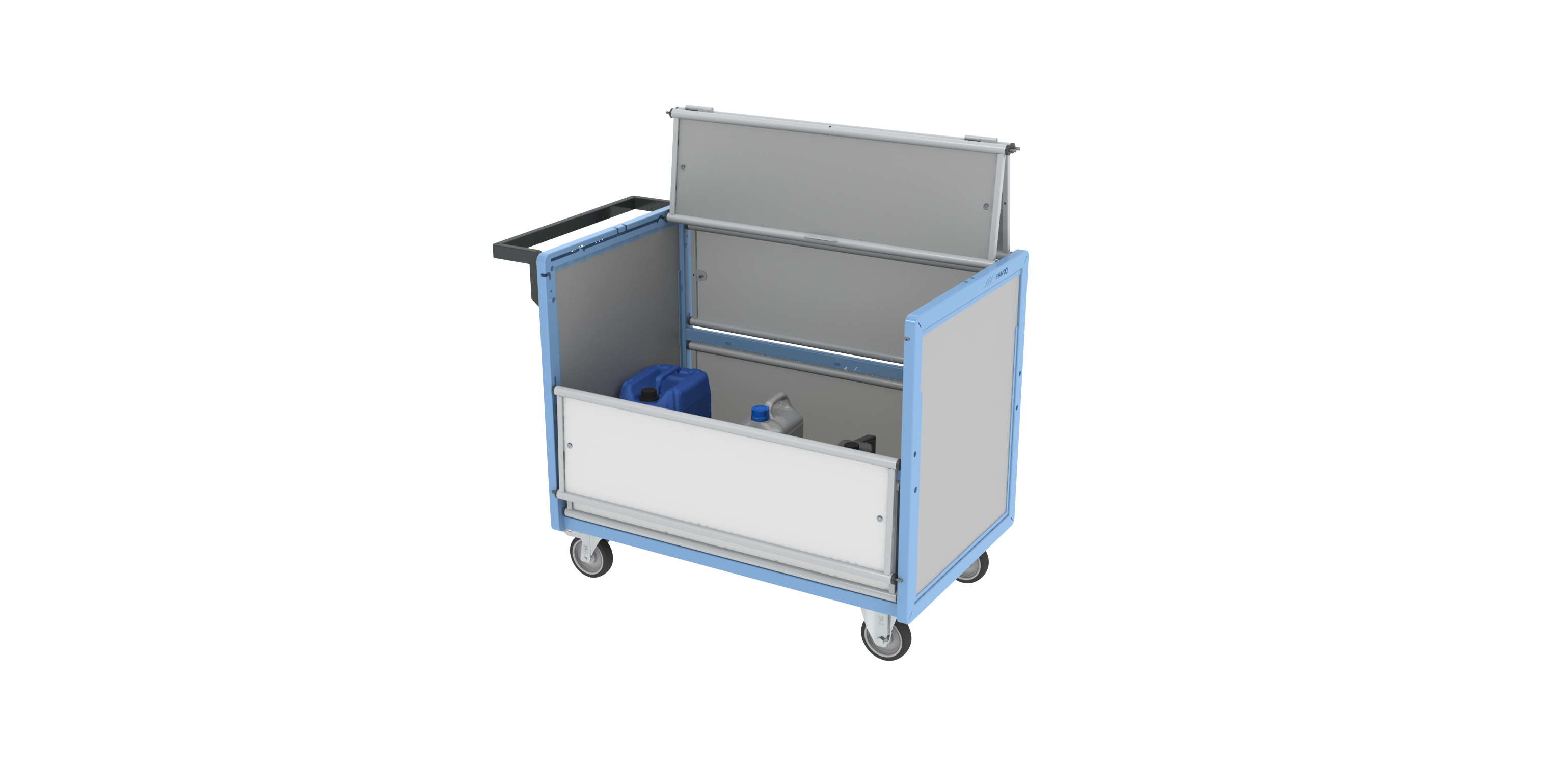 Chariot conteneur plaque alvéolaire avec toit 1000x600 mm 250 kg - FIMM - 800726124