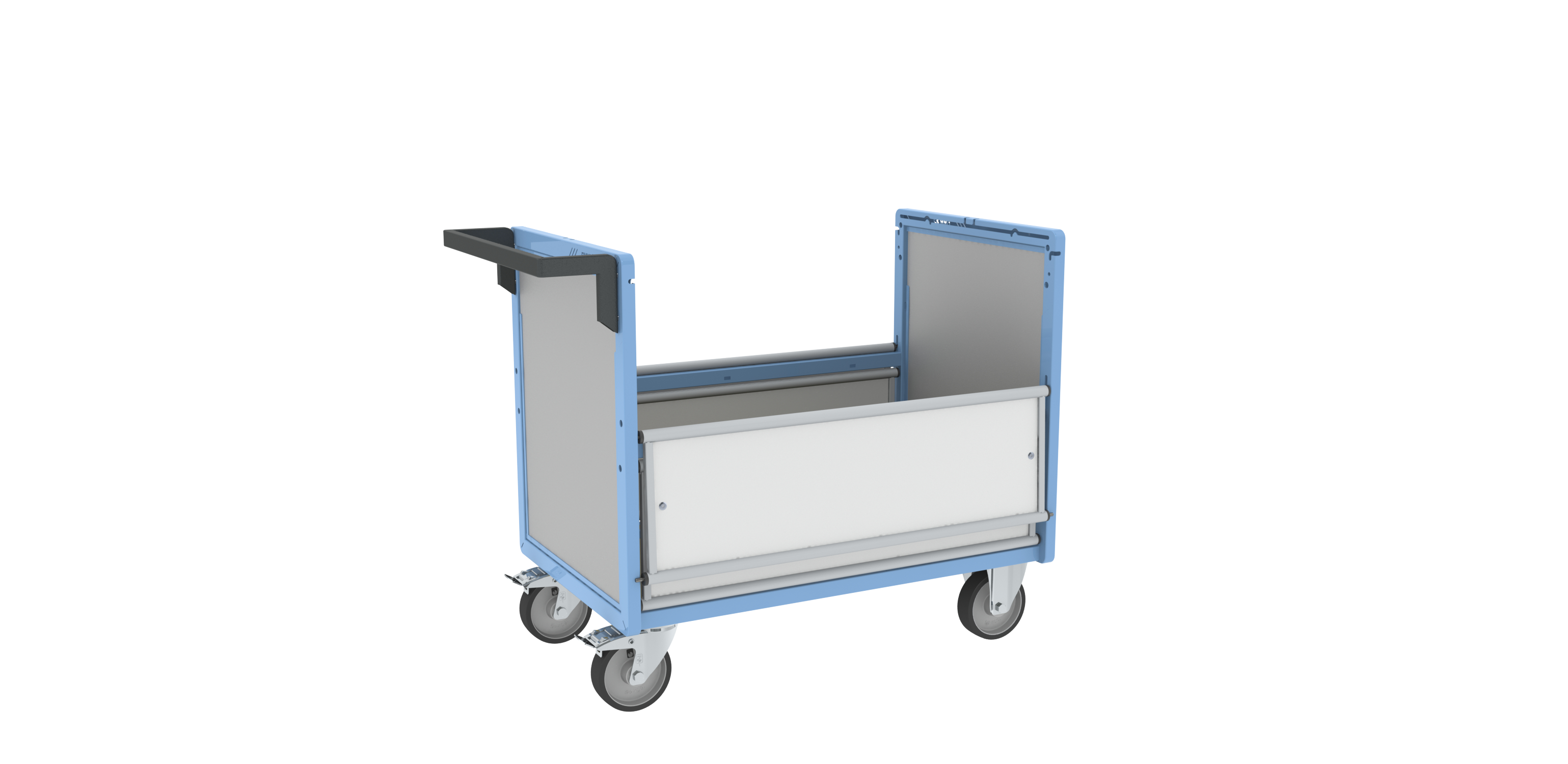 Chariot conteneur plaque alvéolaire sans toit 1000x600 mm 500 kg - FIMM - 800726222