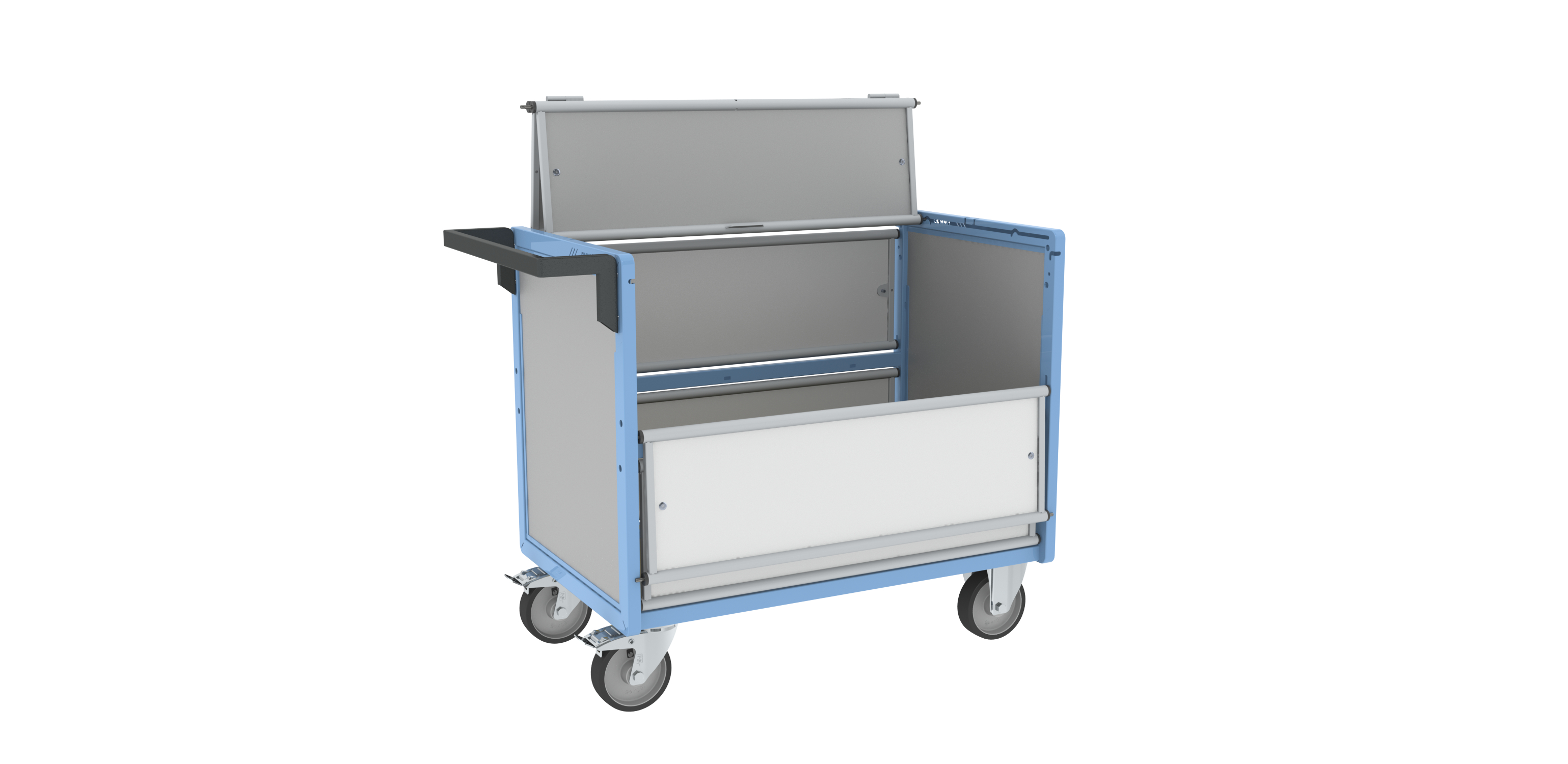 Chariot conteneur plaque alvéolaire avec toit 1000x600 mm 500 kg - FIMM - 800726224