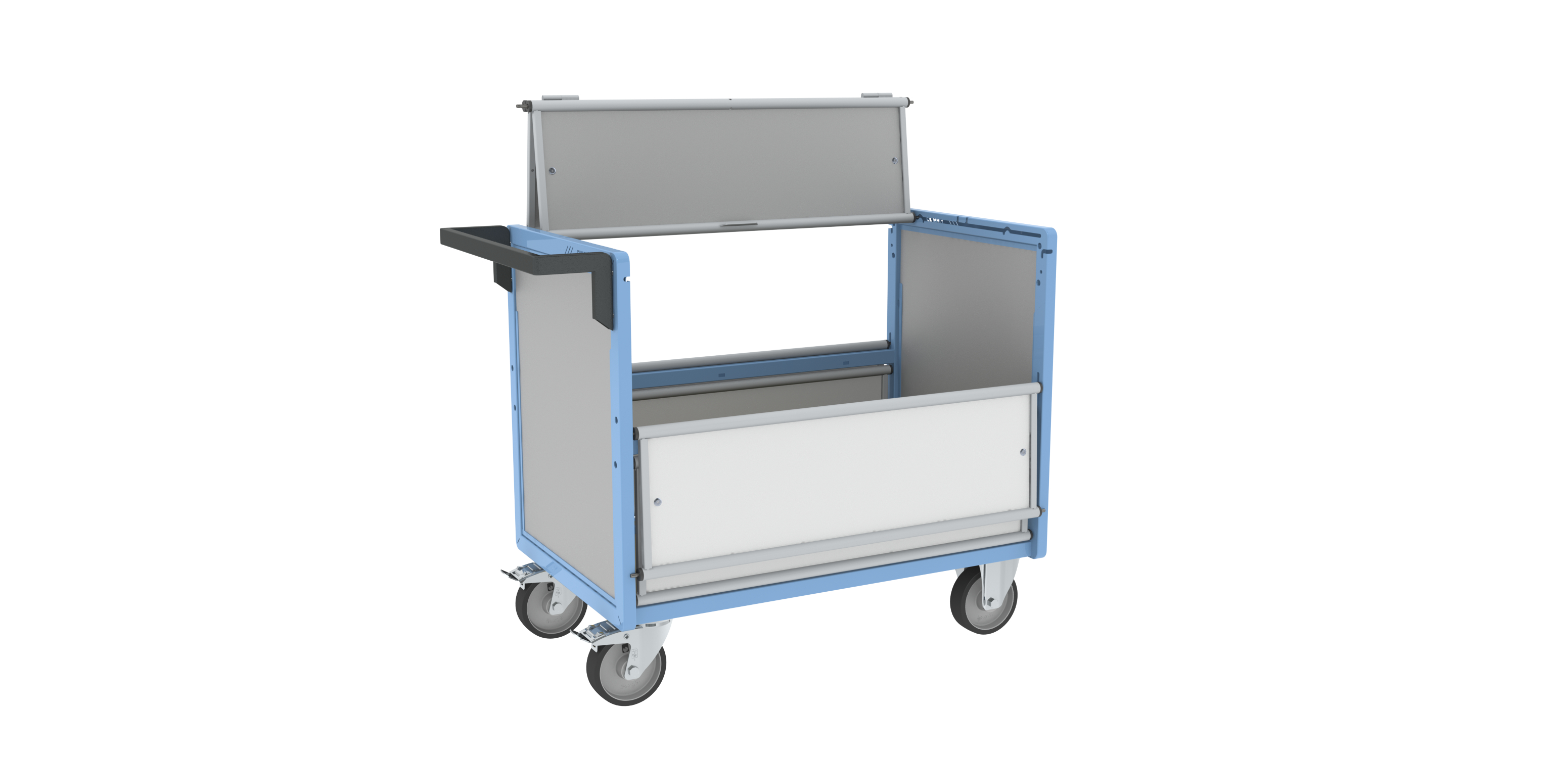 Chariot conteneur plaque alvéolaire avec toit 1000x600 mm 500 kg - FIMM - 800726224