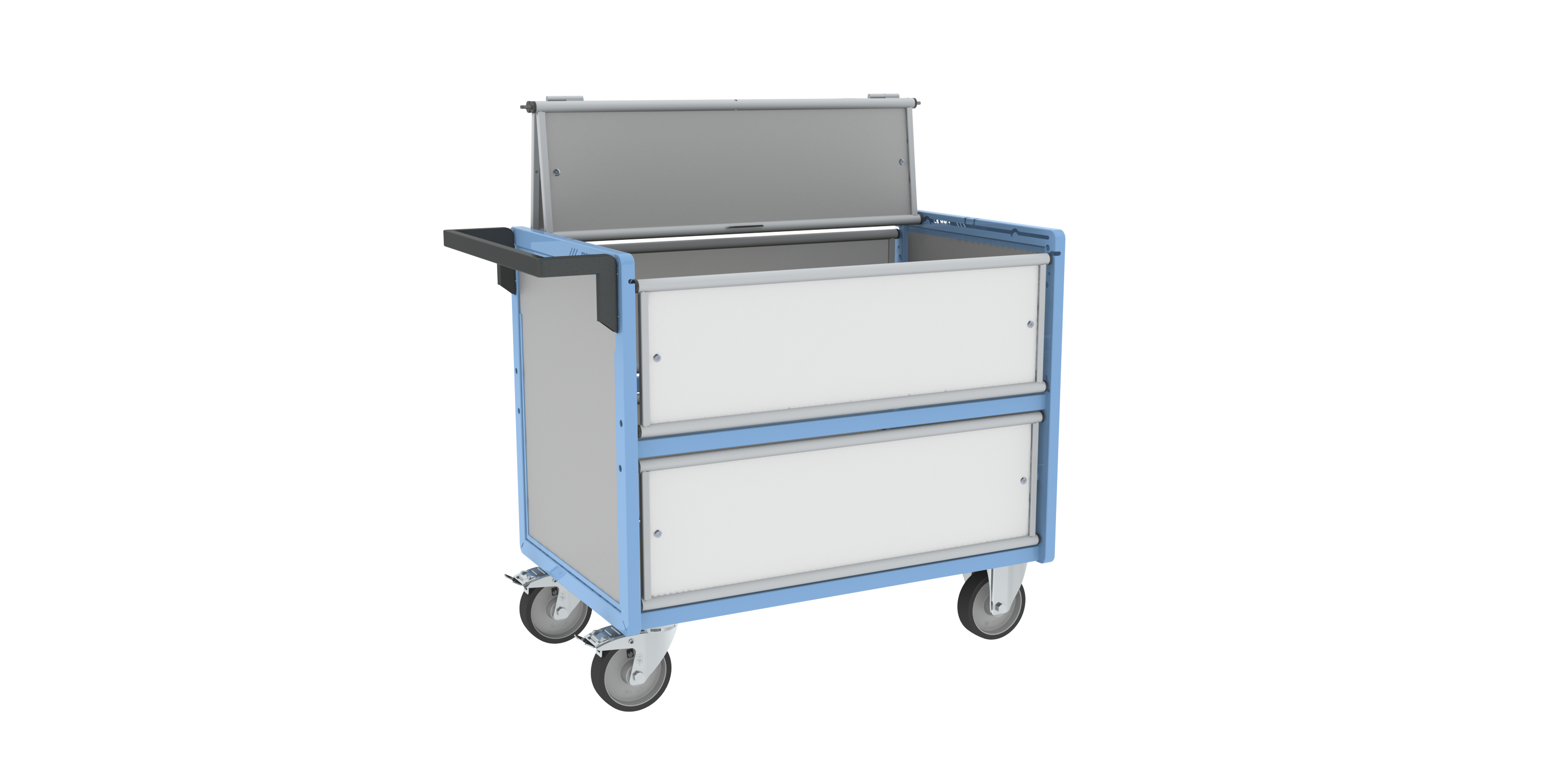 Chariot conteneur plaque alvéolaire avec toit 1000x600 mm 500 kg - FIMM - 800726224