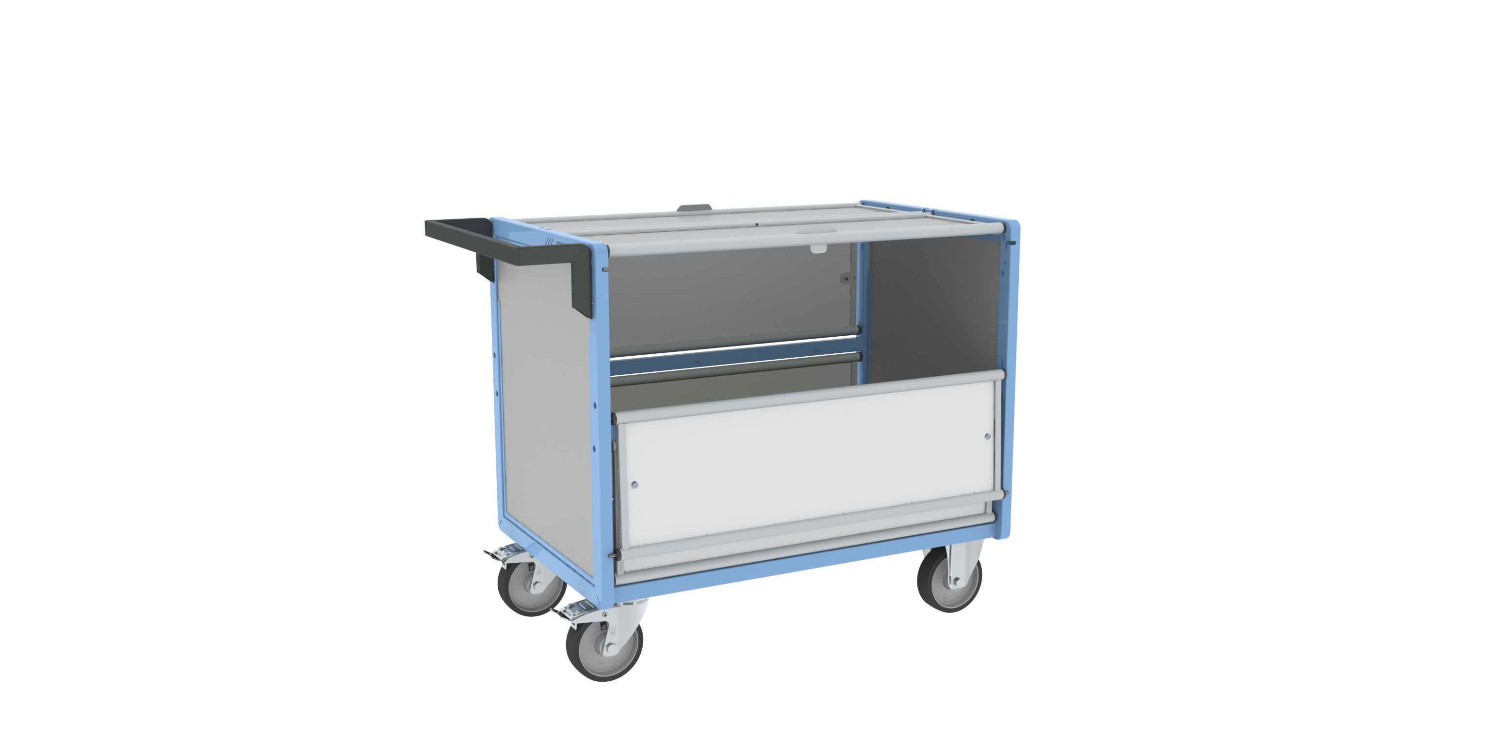 Chariot conteneur plaque alvéolaire avec toit 1000x600 mm 500 kg - FIMM - 800726224