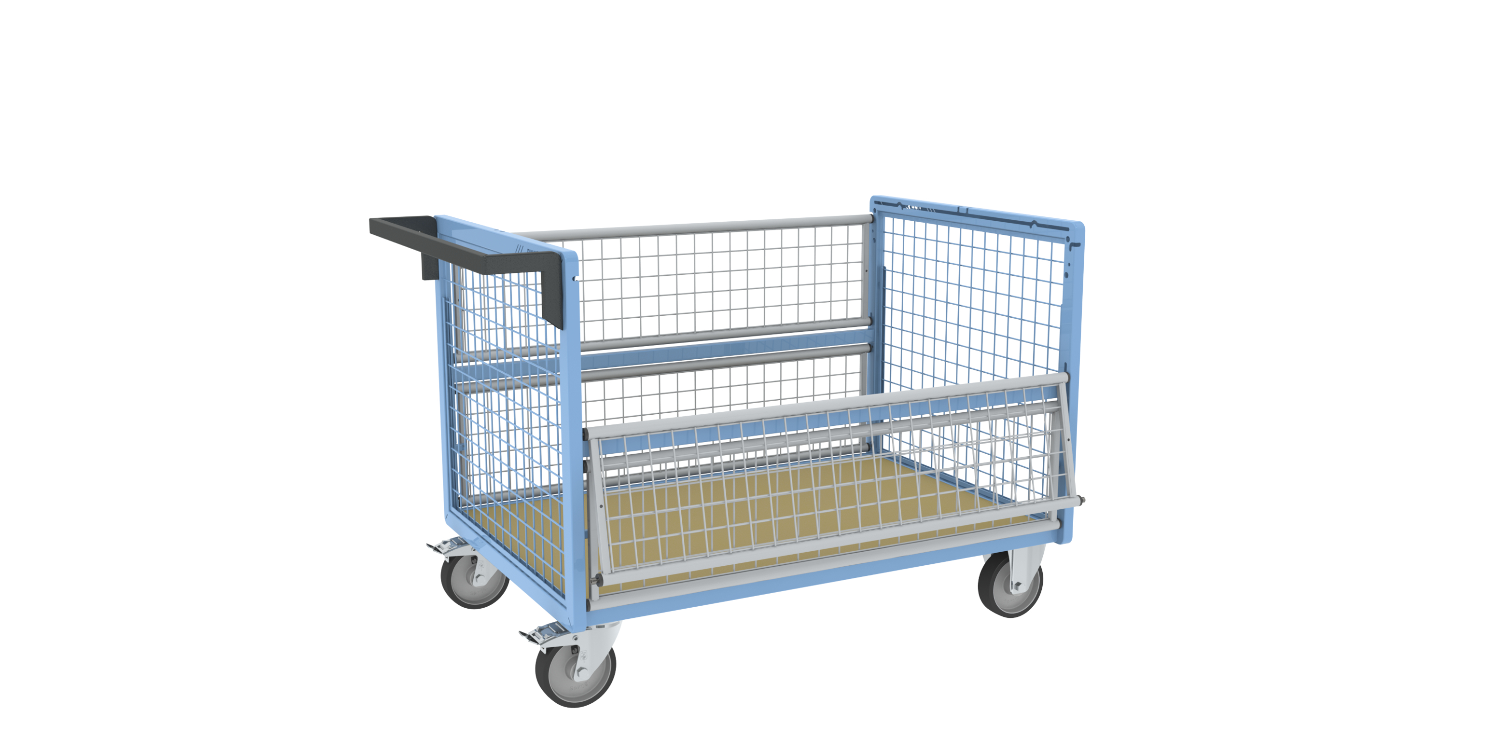 Chariot conteneur grillagé sans toit 1200x800 mm 500 kg - FIMM - 800726231