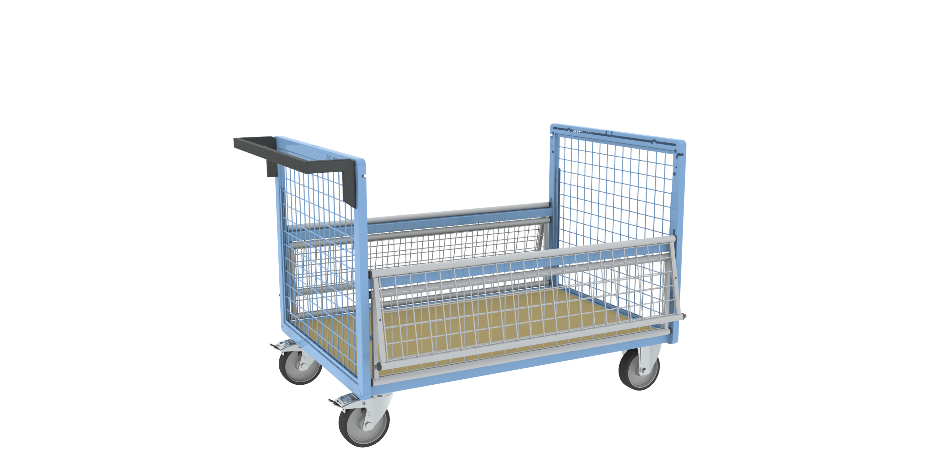 Chariot conteneur grillagé sans toit 1200x800 mm 500 kg - FIMM - 800726231