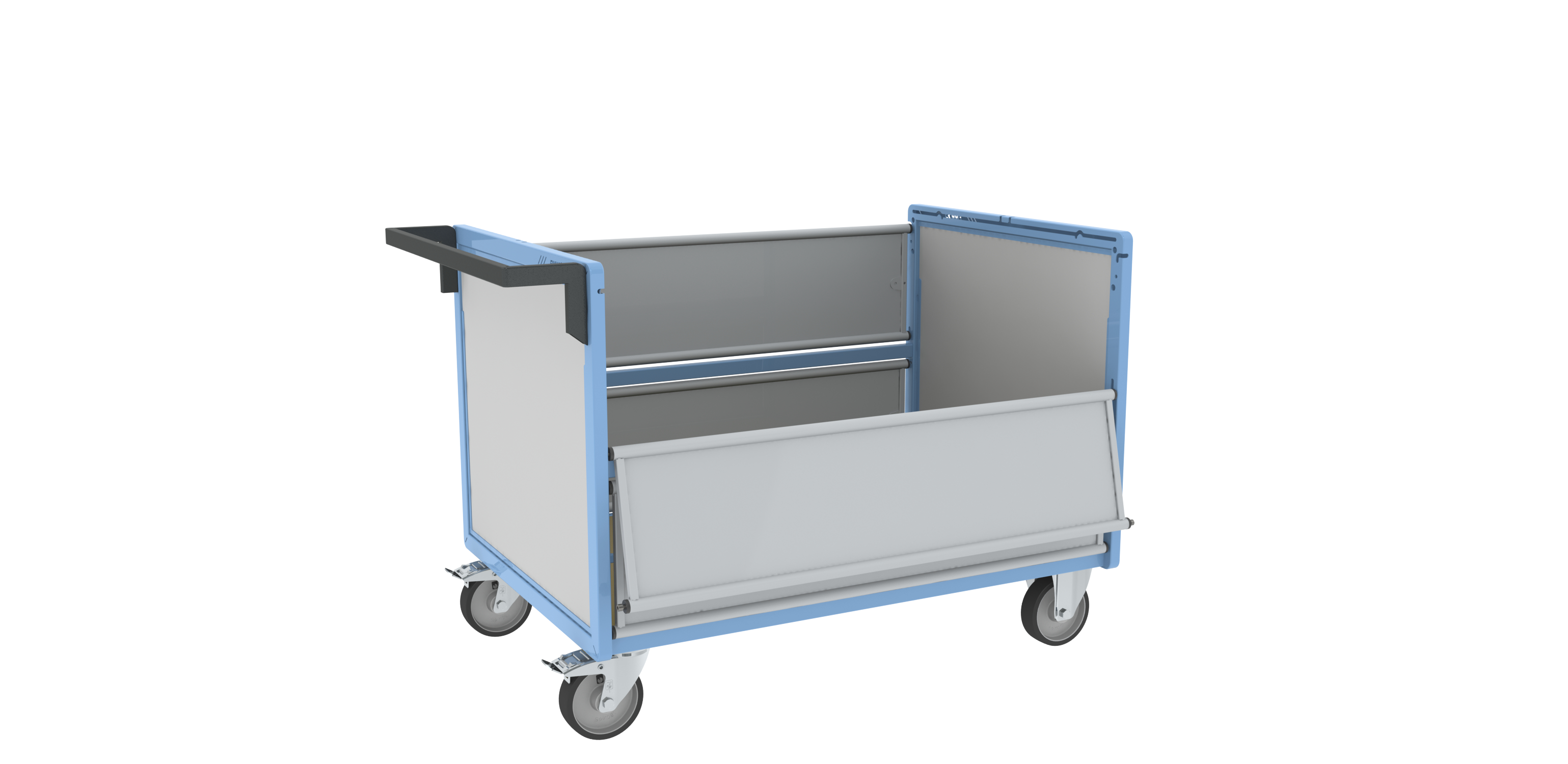 Chariot conteneur plaque alvéolaire sans toit 1200x800 mm 500 kg - FIMM - 800726232