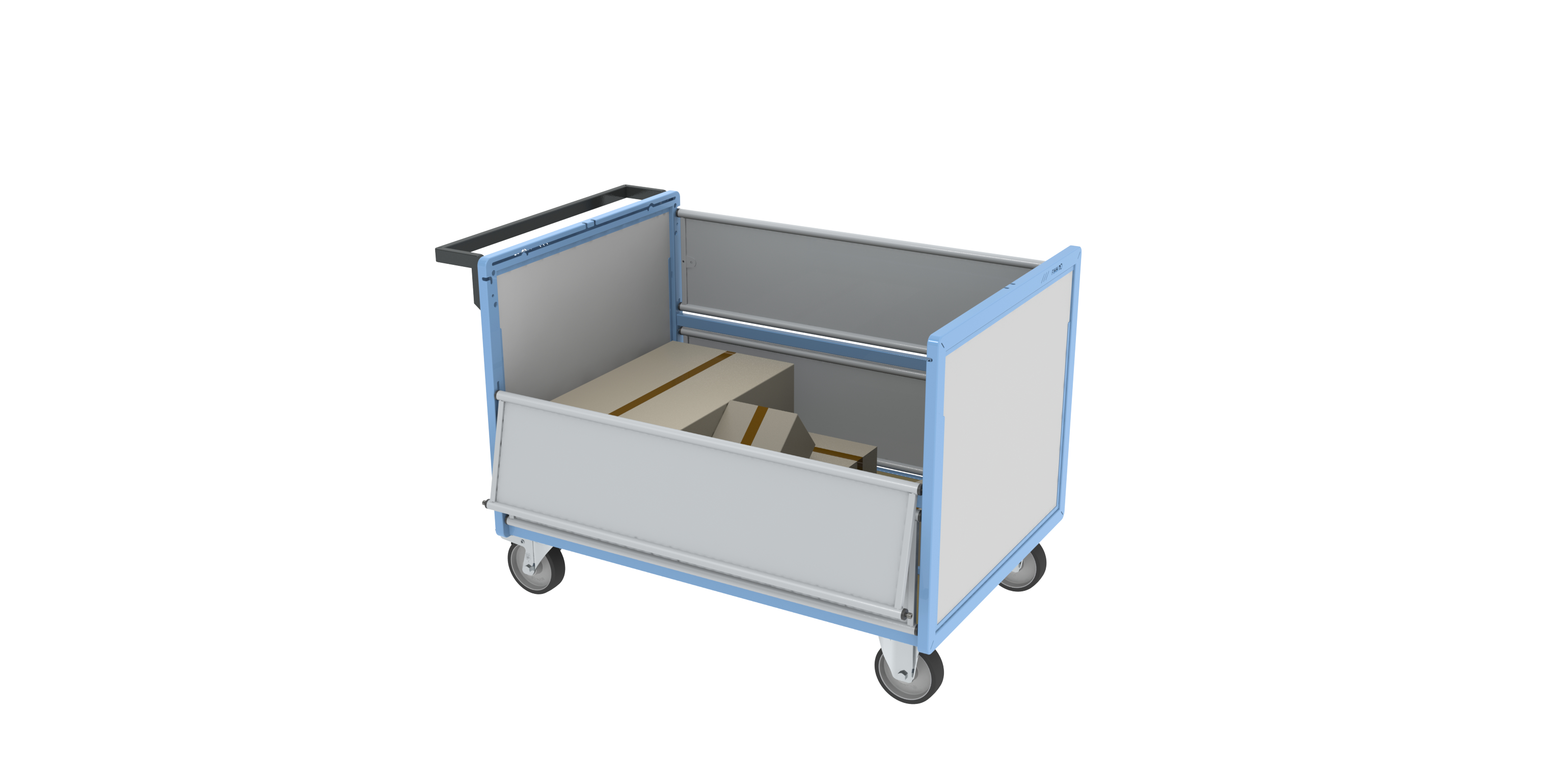 Chariot conteneur plaque alvéolaire sans toit 1200x800 mm 500 kg - FIMM - 800726232